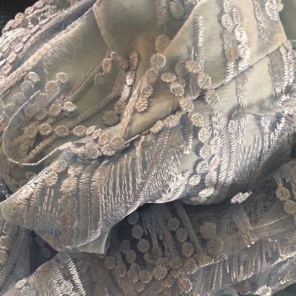 Lulus Making Magic Strappy Mini Dress XL Shimmery Fringe Ice Blue Criss Cross - Picture 9 of 10